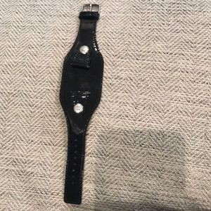 AUTHENTIC MICHELE DECO BLACK 18MM CUFF WATCH STRAP